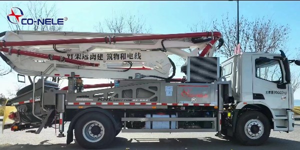 科尼乐 32 米泵车室内低矮空间施工，高矮场地通吃！